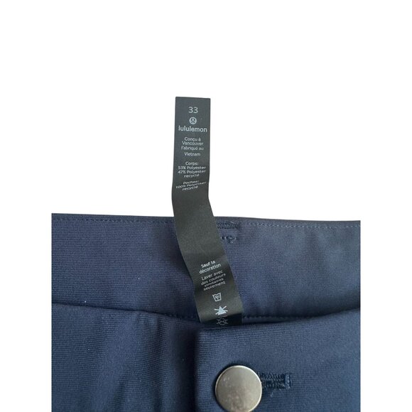 LULULEMON Men's Navy Blue Flat front Casual Shorts Size 33 - Picture 6 of 8